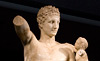 Hermes of Praxiteles close up Parian marble Olympia ancient Greece stock photos